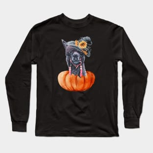 Cute Llama Halloween LLama Alpaca Halloween Pumpkin Funny Long Sleeve T-Shirt